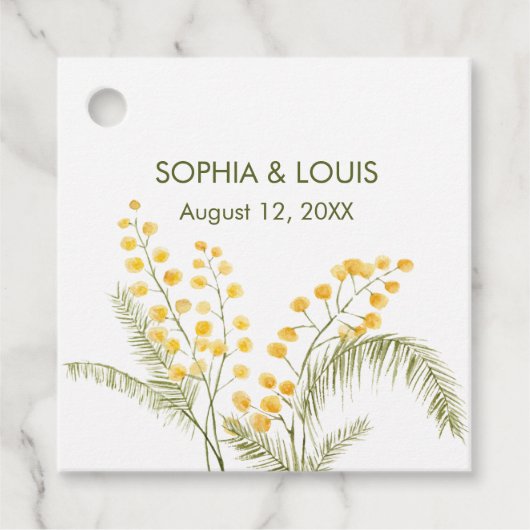 ミモサの花ロマン結婚ティック フェイバータグ (正面)