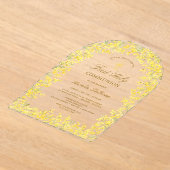 ミモサアーチファースト聖餐式 アクリル招待状 (レイダウン)