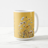 ミモサイエローサマー縁どフローラ コーヒーマグカップ (正面右)