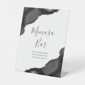 ミモサエレガントバーブラック金ゴールドアゲートブライダルシャワー 台座サイン (正面)