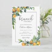 ミモサオレンジブランチアンドバブリーブライダルシャワー 招待状 (スタンド正面)