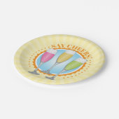 ミモサシャンパカラフルングラス紙プレート ペーパープレート (アングル)