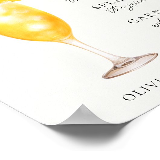 ミモサシャンパーニュバードリンクサイン ポスター (角)