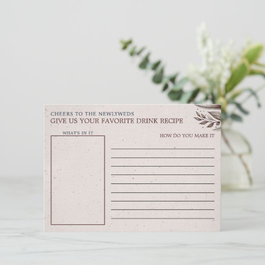 ミモサス&マトリクスブライダルシャワードリンクレシピ エンクロージャーカード (スタンド正面)