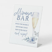 ミモサバーウォーターカラーブルーフローラシャンパン 台座サイン (正面)