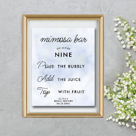 ミモサバークラウド9ブライダルシャワーパステルブルーシック ポスター