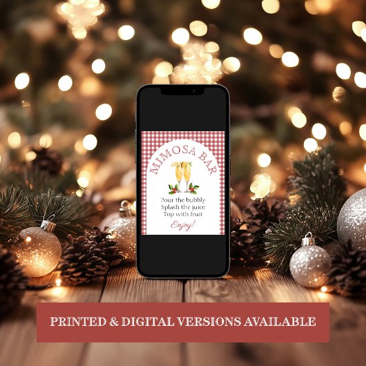 ミモサバークリスマスマーケットブライダルシャワーサイン ポスター