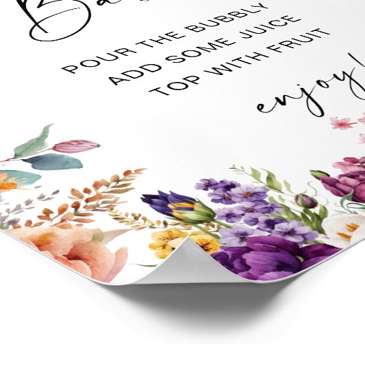 ミモサバーサインガーデンフラワーズブライダルシャワー ポスター (角)