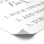 ミモサバーサインピンクウォーターカラーフラワー ポスター (角)