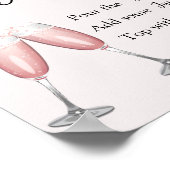 ミモサバーサインピンクシャンパーニュブライダルシャワー ポスター (角)