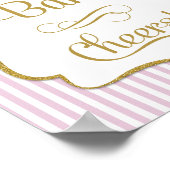 ミモサバーサインピンク金ゴールド ポスター (角)