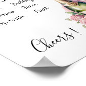 ミモサバーサインフローラシャンパンブライダルシャワー ポスター (角)