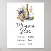 ミモサバーサインフローラシャンパンブライダルシャワー ポスター (正面)