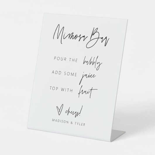 ミモサバーサインブライダルシャワーウェディングパーティーG400 台座サイン (正面)