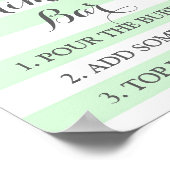 ミモサバーサインミントフラワーズストライプーズ ポスター (角)