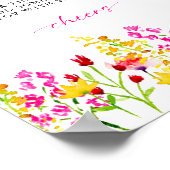 ミモサバーサインワイルドフラワーブライダルシャワーフローラ ポスター (角)