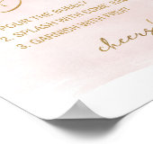 ミモサバーシャワーサイン水彩赤面&金ゴールド ポスター (角)