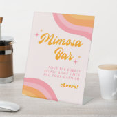 ミモサバーダイズ&婚約したグルーヴィピンク&オレンジ 台座サイン (インサイチュ)