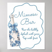 ミモサバーチノワセリーブーツブライダルシャワー標識 ポスター (正面)