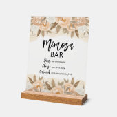 ミモサバーピーチフラワーズブライダルシャワー アクリルサイン (傾斜)