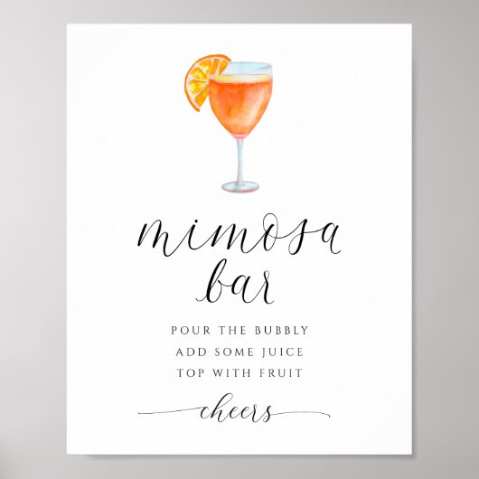 ミモサバーブライダルシャワーサインウォーター色 ポスター (正面)