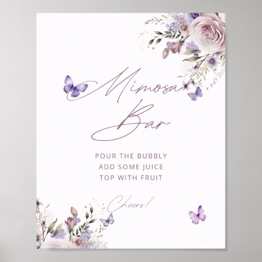 ミモサバーブライダルシャワーバタフライポスター ポスター (正面)