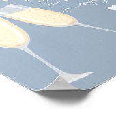 ミモサバーブライダルシャワー結婚ズダスティブルーサイン ポスター (角)