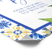 ミモサバーブルータイルレモンズブライダルシャワーサイン ポスター (角)