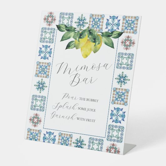 ミモサバーブルー&イエローレモン 台座サイン (正面)