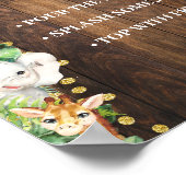 ミモサバーマムオーサバーサファリ素朴ベビーシャワー ポスター (角)