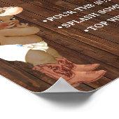 ミモサバーモモザバーオウムカウボーイベビーシャワーサイン ポスター (角)