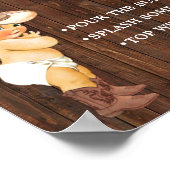 ミモサバーモモザバーカウボーイベビーシャワーサイン ポスター (角)