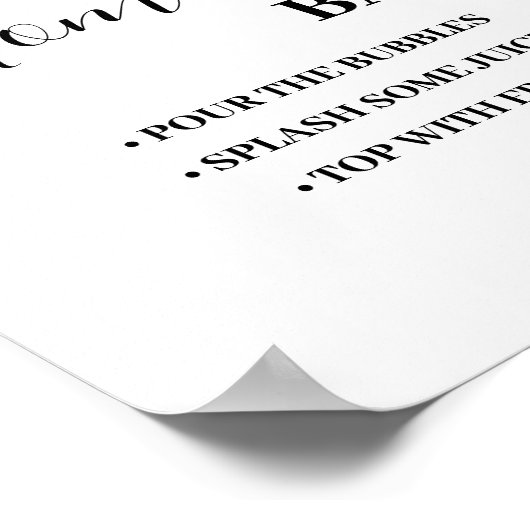 ミモサバーモモザバーグリーナリーベビーシャワーサイン ポスター (角)