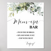 ミモサバーモモザバーグリーナリーベビーシャワーサイン ポスター (正面)