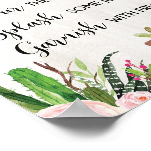 ミモサバーモモザ徴候フィエスタベイビーシャワーサイン ポスター (角)