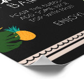 ミモサバールアウ（ハワイ式宴会）熱帯誕生日シャワーサイン ポスター (角)