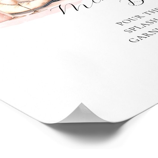 ミモサバー女性のカーボーイブーツシャンパンブライダルシャワー ポスター (角)