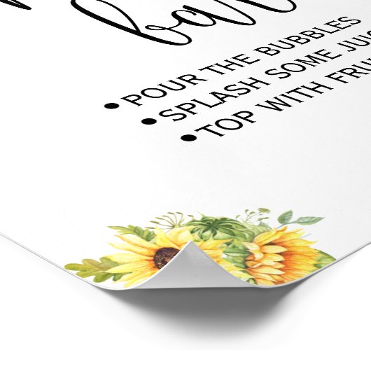 ミモサバー徴候ブライダルウェディングシャワーひまわり ポスター (角)