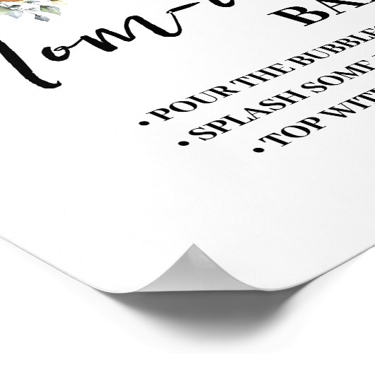 ミモサバー桃佐バーベアーグリーンベイビーシャワー ポスター (角)