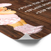 ミモサバー桃佐バー女性のカーボーイベビーシャワーサイン ポスター (角)