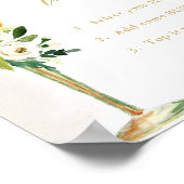 ミモサバー白と金ゴールド花&グラスシャワー ポスター (角)