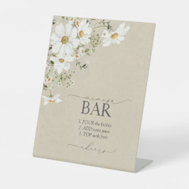 ミモサバー素朴ウォーターカラーデイジーブライダルシャワー 台座サイン