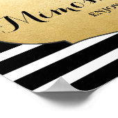 ミモサバー結婚のサインフェイクゴールドフォイルストライプズ ポスター (角)