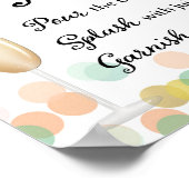 ミモサバー結婚のサイン金ゴールド、ピンク、ミント ポスター (角)