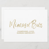 ミモサバー結婚の徴候 |金スタイリッシュ金 招待状 (正面/裏面)