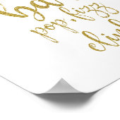 ミモサバー金ゴールドグリッター結婚8x10の徴候 ポスター (角)