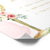 ミモサバー、ピンクと金ゴールドの花とガラス、シャワー ポスター (角)