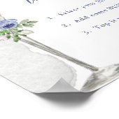 ミモサバー、ブルーシルバー花とガラス、シャワー ポスター (角)