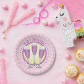 ミモサパープルシャンパングラス紙プレート ペーパープレート (パーティー)