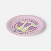 ミモサパープルシャンパングラス紙プレート ペーパープレート (アングル)